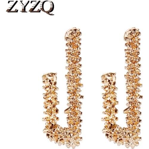 ZYZQ Fashion Letter J Shaped Earrings Personality Daily Wear Accessories Jewelry Earrings Korean Style Girls Earrings Hot