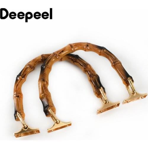 1/2pcs Fashion Natural Bamboo Bag Handle With Metal Buckles Wooden Purse Frame Kiss Clasp DIY Bags Hanger Sewing Accessories