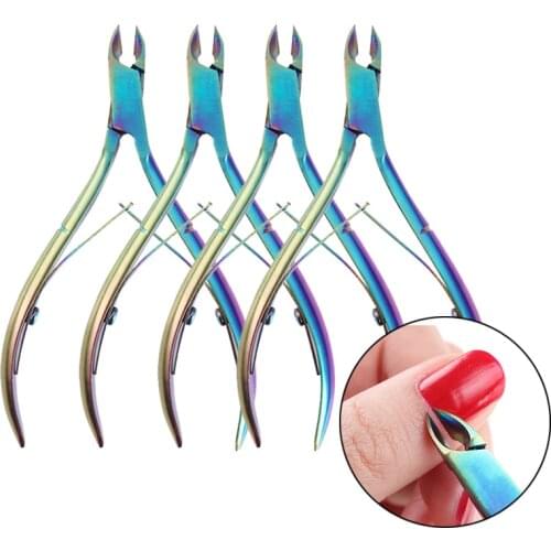 1pc Colorful Professional Nail Cuticle Nipper Cutter Colorful Clipper Scissor Dead Skins Remover Trimming Nail Art Manicure Tool