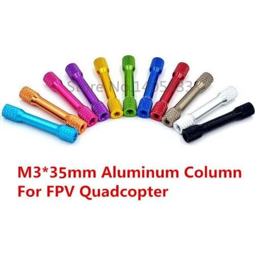 10PCS M3*35mm textured Aluminum Alloy Pillar Standoff Spacer Column for QAV250 ZM250 FPV Quadcopter