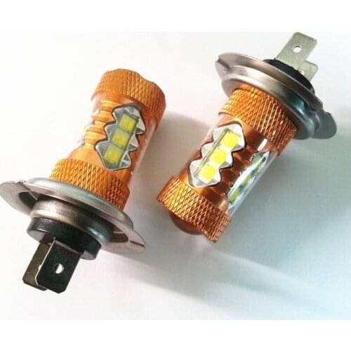 2pcs/lot H7 80W Cree Chip LED White Canbus cars Fog lights Bulb auto Lamp Vehicles Signal Tail parking car light source