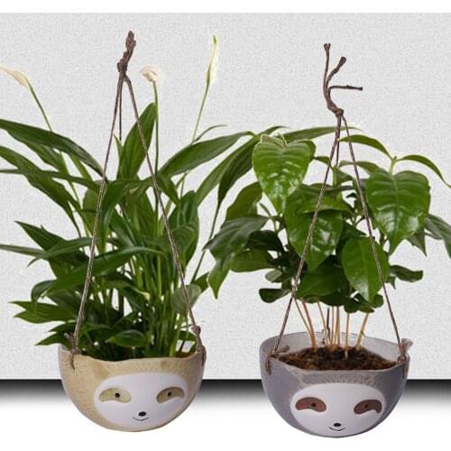 2pcs Hanging Flower Pot Home Ceramic Wall Hanging Pot Planter Garden Decoration Animal Flower Pot Basket Balcony Decoration