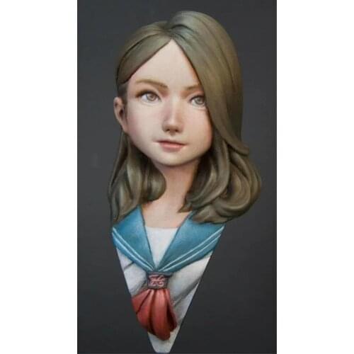 7cm Cute Girl Resin Bust Kit Scale Assembly Model Figure Resin Kit Bust Colorless Self-Assembled Toy