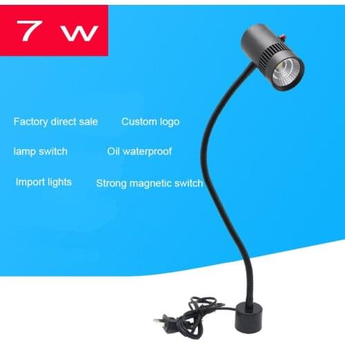 7W 110V/220V LED Machine Tool Work Light Grinder Hose Magnetic Light CNC Lathe Punch Machine Tool Inspection Machining Light
