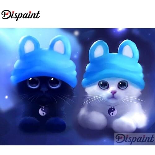 Dispaint Full Square/Round Drill 5D DIY Diamond Painting "Cartoon cat" Embroidery Cross Stitch 3D Home Decor A12118