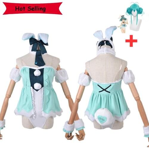 Anime Vocaloid Miku Cosplay Costume Japan Sexy Cute Lovely Bunny Girl SnowMiku Erotic Role Play Kawaii Christmas Lingerie Outfit