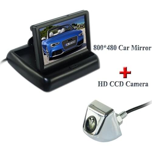 Silver 170 degree car rear camera+4.3" car backup monitor for different cars ao for skoda for Hummer for Chrysler ect