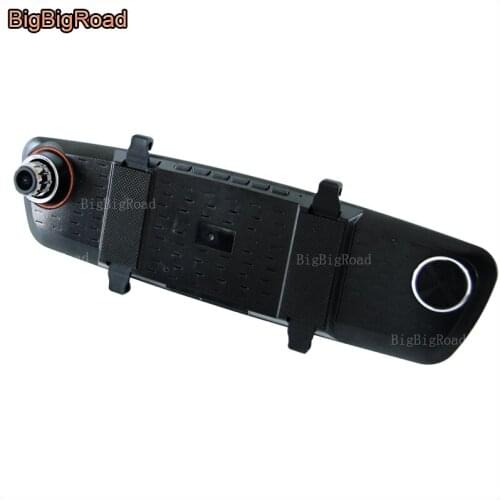 BigBigRoad For toyota reiz Car DVR Blue Screen Rearview Mirror Driving video recorder parking monitor night vision