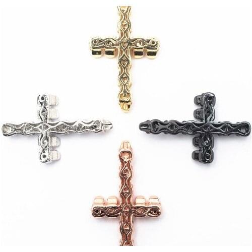 34*22mm skull cross micro pave cz zircon cubic zirconia beads DIY Copper necklace charm bracelet connectors fg423