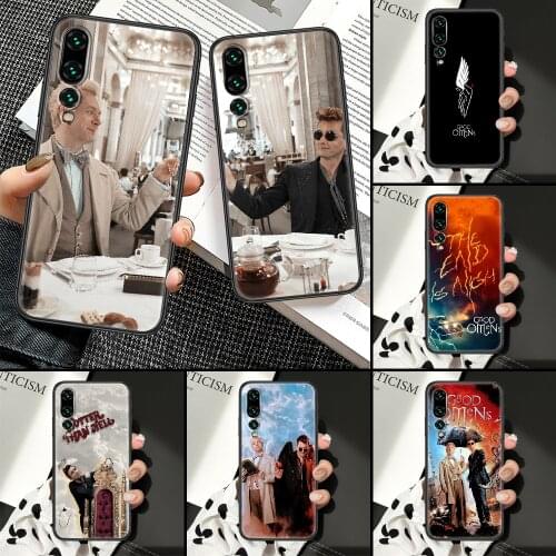Good Omens Phone Case For Huawei P Mate P10 P20 P30 P40 10 20 Smart Z Pro Lite black pretty hoesjes soft Etui trend coque art