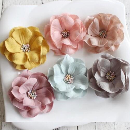 2021 2.36" New DIY Accessories Craft Fabric Flowers Kids Girl Hair Flowers Mauve Color DIY Flowers For Wedding Decoration