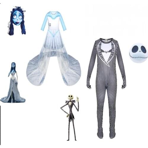 Children clothing Halloween new product Halloween Horror Jack cosplay stage acting costume ghost bride long-sleeved gauze skirt