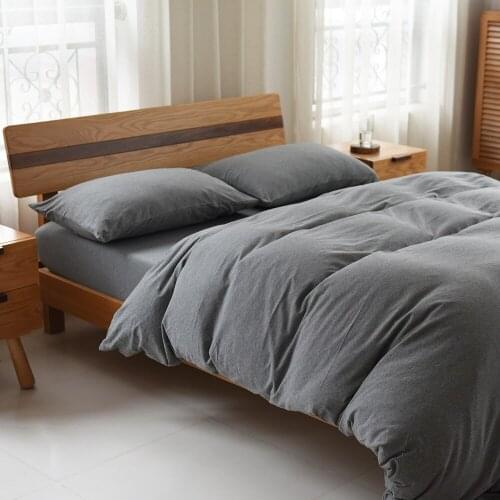 2019 Tianzhu cotton four-piece bedding set solid color style Excellent skin-friendly breathability Not easily deformed soft