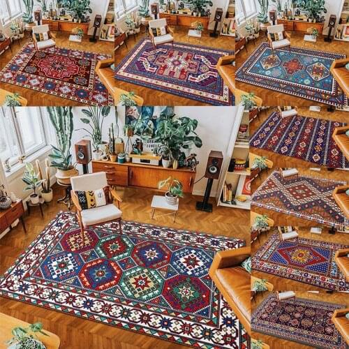 Boho Living Room Carpet Persian Style Retro Morocco Soft Bedroom Floor Lounge Rug Mat Rectangle Carpets Decoration Home Decor
