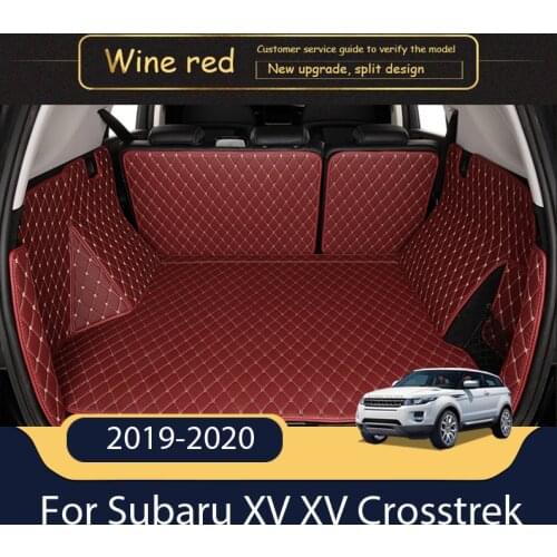 Custom Leather Car Trunk Mats For Subaru XV XV Crosstrek 2019-2020 Rear Trunk Floor Mat Tray Carpet Mud