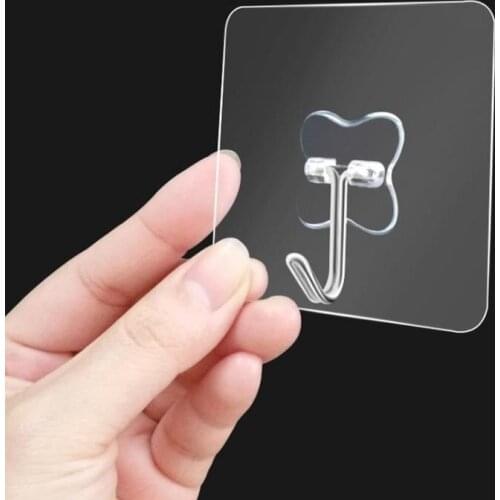 5/10/20 Suction Cup Hook Transparent Storage Hook Adhesive Hook Waterproof Glue Hanger Kitchen Powerful Hook kitchen accessories