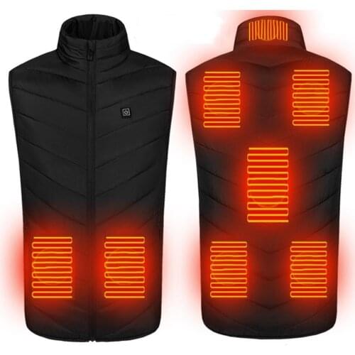 USB Electric Heating Jacket 8 Zone Heating Plate Outdoor Sports Coat Winter Coat With Cap And USB Electric Heating Vest Camping