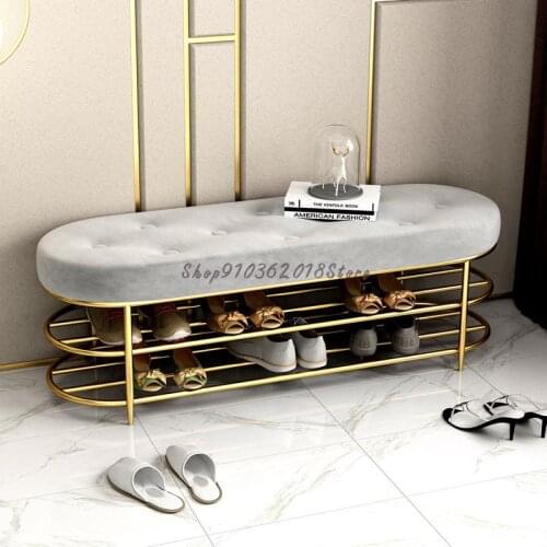 Light Luxury Shoes Changing Stool Into Home Bench With Shoe Cabinet Soft Bag Cushion At Home Door