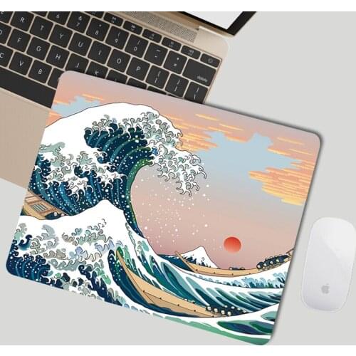 Small Mouse Pad Gamer Mousepad Japan Wave Mat Stitch Deskmat Gaming Computer Table Pc Gamer Computer Accessories Small Deskpad