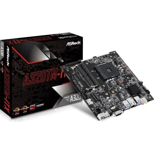 ASRock A320TM-ITX All-in-one PC Motherboard (Supports LVDS) Socket AM4 DDR4 64G SATA3, 1 Ultra M.2 USB 3.1 VGA HDMI