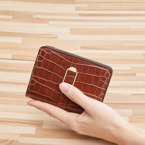 Mini Ultra-thin leather 2020 New short folding multi-function zero Wallet wallet wallet layer of cowhide RFID ultra-thin mini