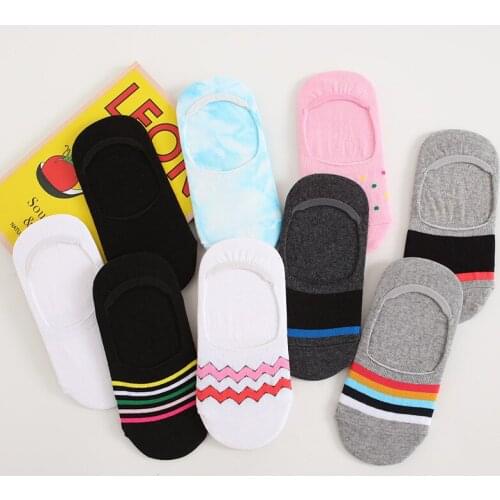 2020 Fashion Spring/summer Stealth Ship Socks Silicone Non-slip Pure Cotton Socks Draw A Versatile Socks Women