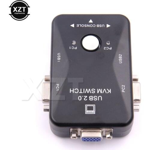 Newest USB KVM Switch Switcher 2 Port VGA SVGA Switch Box USB 2.0 Mouse Keyboard 1920*1440 Professional Video Switch Hot Sale