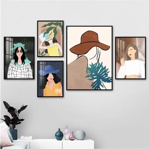 Modern Abstract Feature Portrait Plant Vintage Posters and Prints Wall Art Canvas Painting Wall Pictures for Living Room Decor