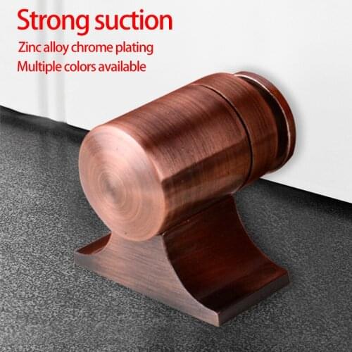 Solid Heavy Duty Door Stop Door Fixer Cylindrical Floating Magnetic Door Stopper Furniture Hardware Mute Free Punch Door Stops