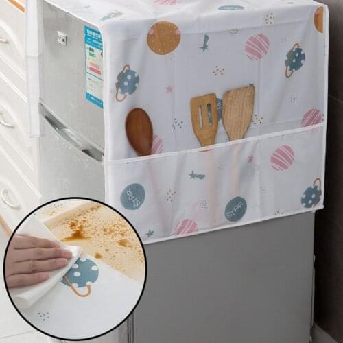 Simple Refrigerator Dust Cover Hanging Bags Fridge Cover Room Organizer Home Supplies Storage Bag Household Refrigerator Cover