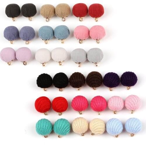 Multicolor 10PC 13MM Cloth Circular Pierced Button DIY Korean Pendants Garment Button Decorative Materials Accessories