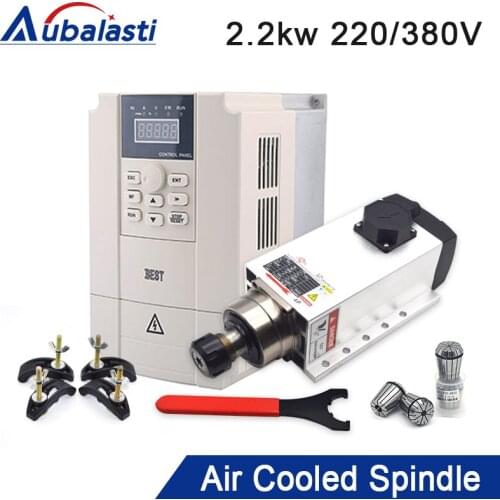 Spindle 2.2kw ER25 chuck CNC Air Cooled Spindle Motor 220V 380V Inverter For CNC Milling lathe Router Machine Tools Spindle