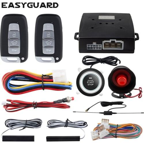 EASYGUARD PKE alarm system car smart key remote car alarm kit keyless entry push button start alarm keyless security system