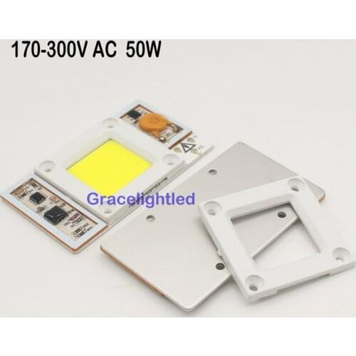 1pc AC 220V 230V 240V built-in driver High Power 50W Cool White 6000-6500K led chip With 70C temperature sensor protect