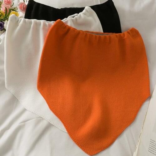 Girls Off Shoulder Tube Tops Womens Sexy Stretchy Knitted Irregular Wrap Tubes Bandeau Short Tanks For Girls