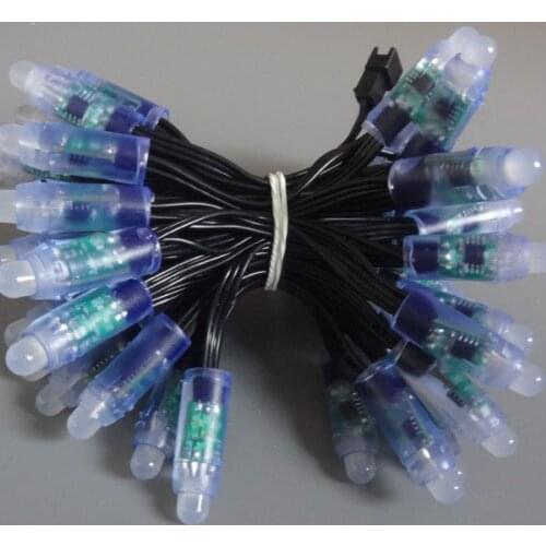 DC12V WS2811 pixel node,50pcs a string,IP68 rated,epoxy resin filled,with all black wire