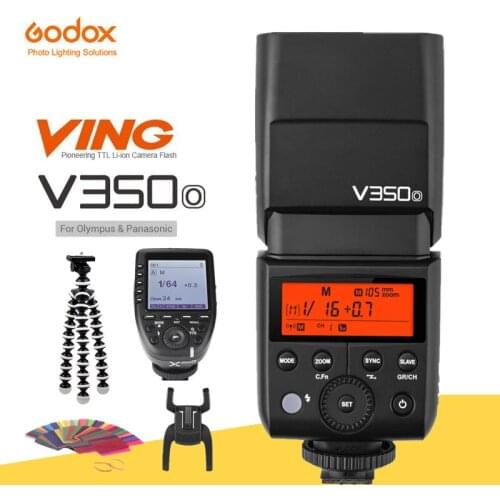 In stock GODOX Mini V350O TTL HSS 1/8000s GN36 2.4G Wireless Li-ion Flash Speedlite XPro-O Triggers For Olympus Panasonic Camera