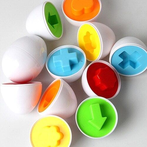 ZTOYL 6Pcs/Set Mixed Shape Wise Pretend Smart Learning Toys Baby Kid Egg Puzzles Educational toys kids gifts