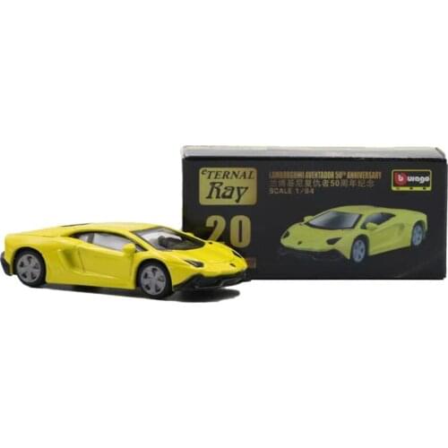 1:64 Bburago Eternal Ray Lamborghini Aventador 50 Anniversary yellow Diecast Model Car