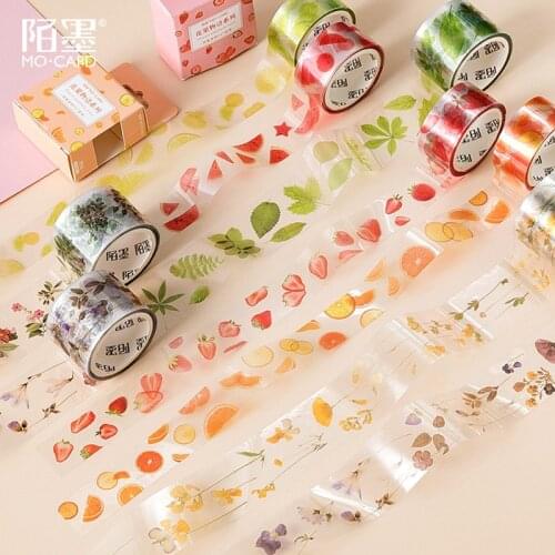 1Roll Fruit And Leaves Series PET Masking Tape DIY Ablum Diary Scrapbooking Label Adhesive Tape Sticker