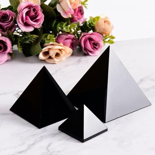 1pc 30-90mm A++Top Quality Natural Obsidian Nunatak Pyramid Femh Shui Decoration Apotropaic Healing
