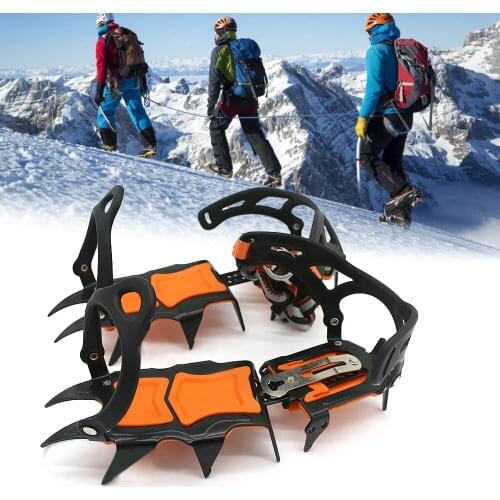 12 Teeth Ice Crampons Winter Snow Boot Shoes Ice Gripper Anti-skid Ice Spikes Snow Traction Cleats