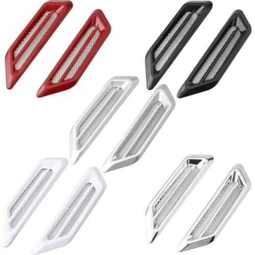 2Pcs Car Fender Side Air Flow Vent Decoration Auto Intake Outlet Chrome Grille Cover Sticker Car Exterior Styling Accessories