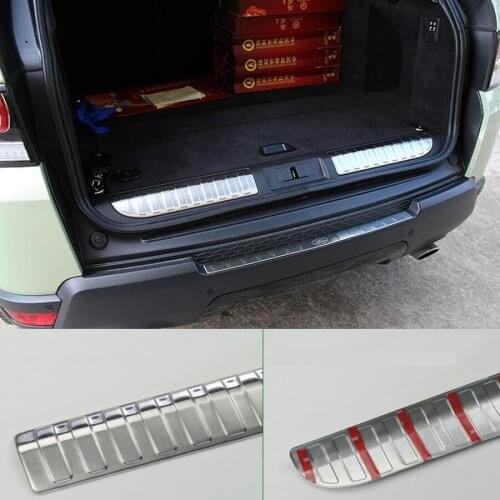 2Pcs Car Rear Trunk Door Scuff Plate Sill Insert Trim Cover Sticker Trim Car-styling For Land Rover Range Rover Sport 2014-16