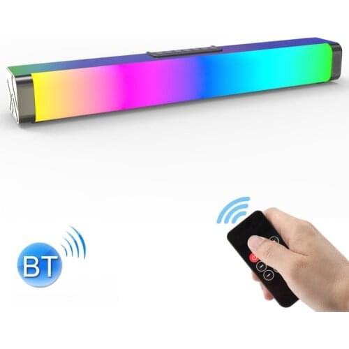 LP-18 20W Bluetooth-Compatible Soundbar USB 3.5mm Audio Plug Speaker with RGB Light for PC TV Mobile Home Theater