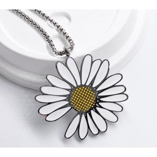 Chain necklace women stainles steel smiley necklaces pendants charm steampunk Flower pendant color jewelry necklace men assassin