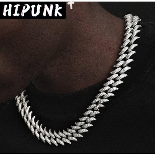 Iced Out Cuban Link Chain Hip Hop Miami Micro Pave Cubic Zirconia Charm Necklace For Men Women Rapper