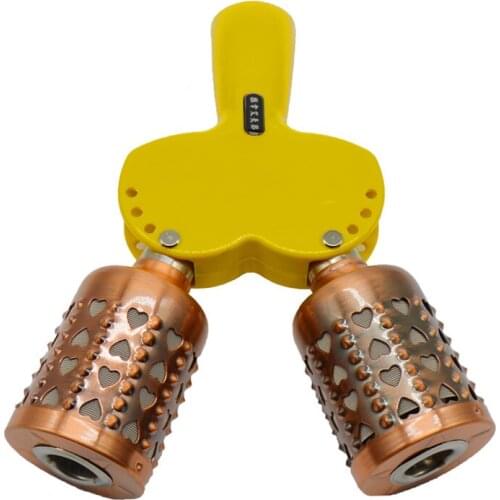 SHARE HO Double Copper Moxa Facial Acupunture Stick Chinese Moxibustion Therapy Roll holder Points Heating Warm Treatment