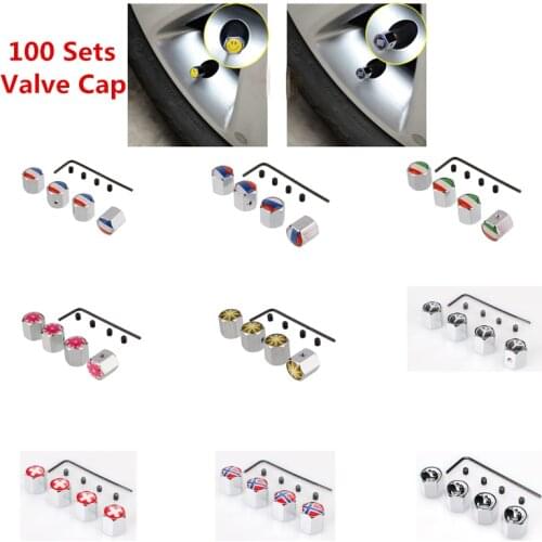 100 Sets car styling anti-theft tire valve caps fit for mercedes renault volkswagen bmw honda citroen audi ford opel accessories