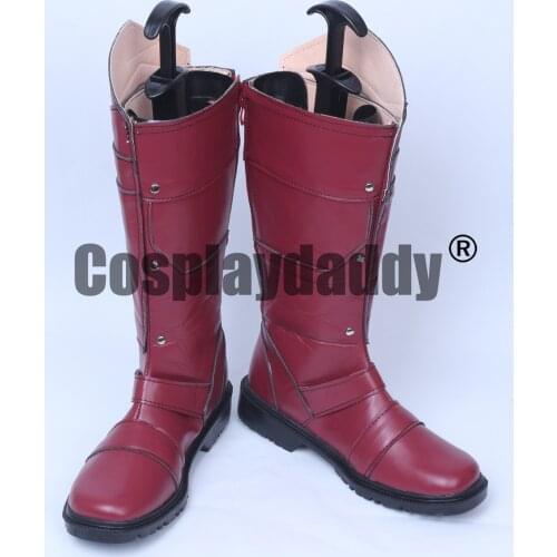 Magneto Erik Lensherr Red Halloween Long Party Shoes Boots H016